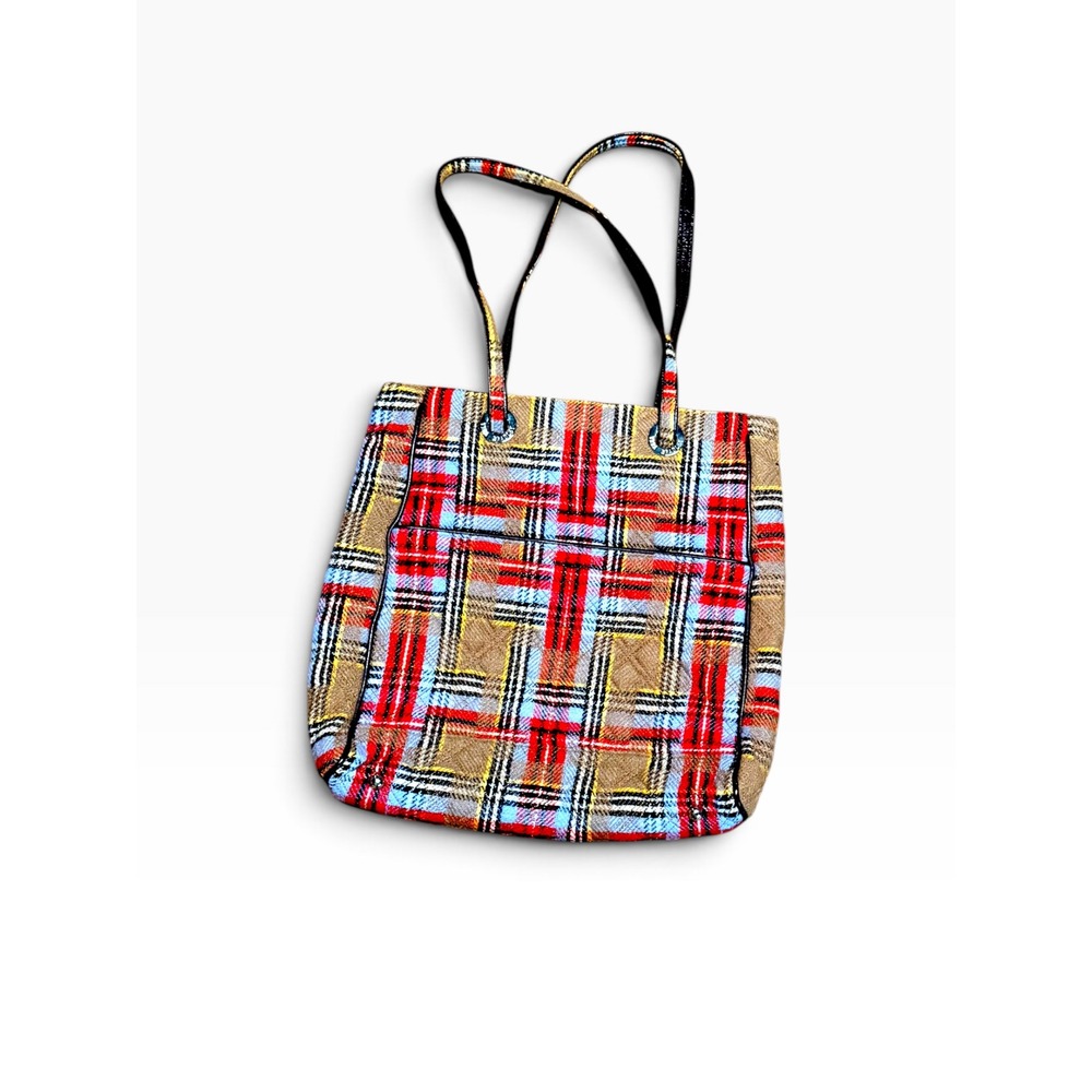 Vera Bradley Highland Plaid Quilted Tote Bag Multicolored Tartan Shoulder Bag